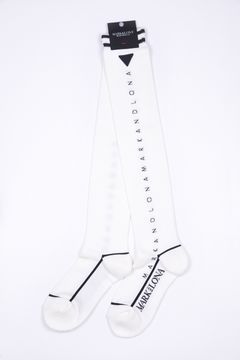 【26SS】【CODE COLLECTION】【レディース】 TOSX / ジャパンメイド レターグラフィック オーバーニーソックス (ホワイト)