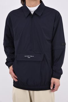 【26AW】 Huli Half-Zip Jacket / ハーフジップ カンガルーポケット 2WAYパッカブルジャケット (ブラック)