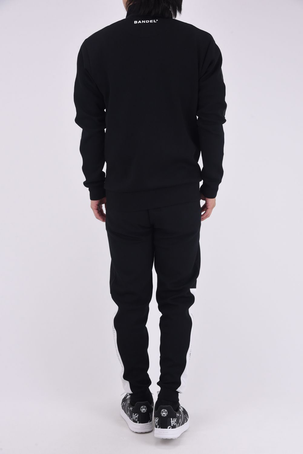 【25AW】 STAND COLLAR SWITCH ZIP BLOUSON / ボンディング素材 コンセプトノーツプリント スタンドカラーブルゾン (ブラック)