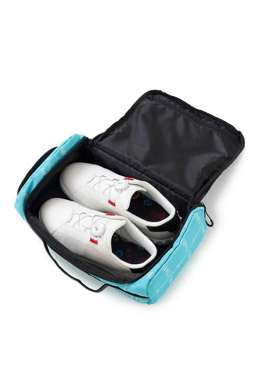 【26SS】 TYPO GRID SHOES CASE / ブランドロゴ シューズケース (ターコイズ)