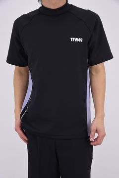 【26SS】 SIDE PANEL SHORT SLEEVE MOCKNECK / モックネックTシャツ (ブラック)