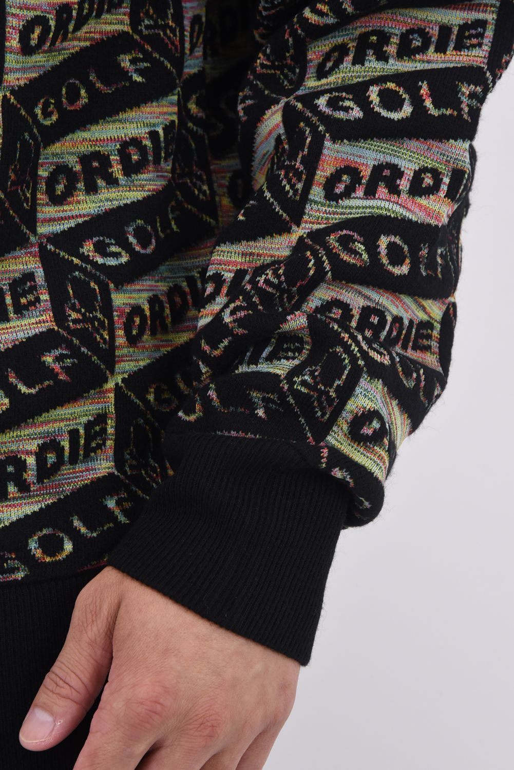 【2025AW】 DÉPÊCHE GEOMETRY JACQUARD KNIT / ジオメトリックパターン プルオーバーニット (ブラック)
