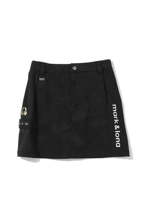 【26SS】【レディース】 GAUGE HYBRID CAMO JACQUARD SKIRT / オリジナルカモジャカード サイドロゴ スカート (インナーパンツ一体型) (ブラック)