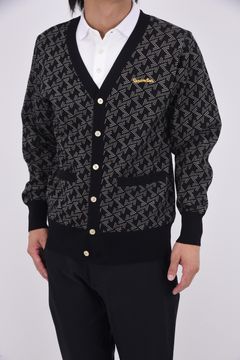 【25AW】 GM JACQUARD KNIT CARDIGAN / GMジャガード ニットカーディガン (ブラック)*