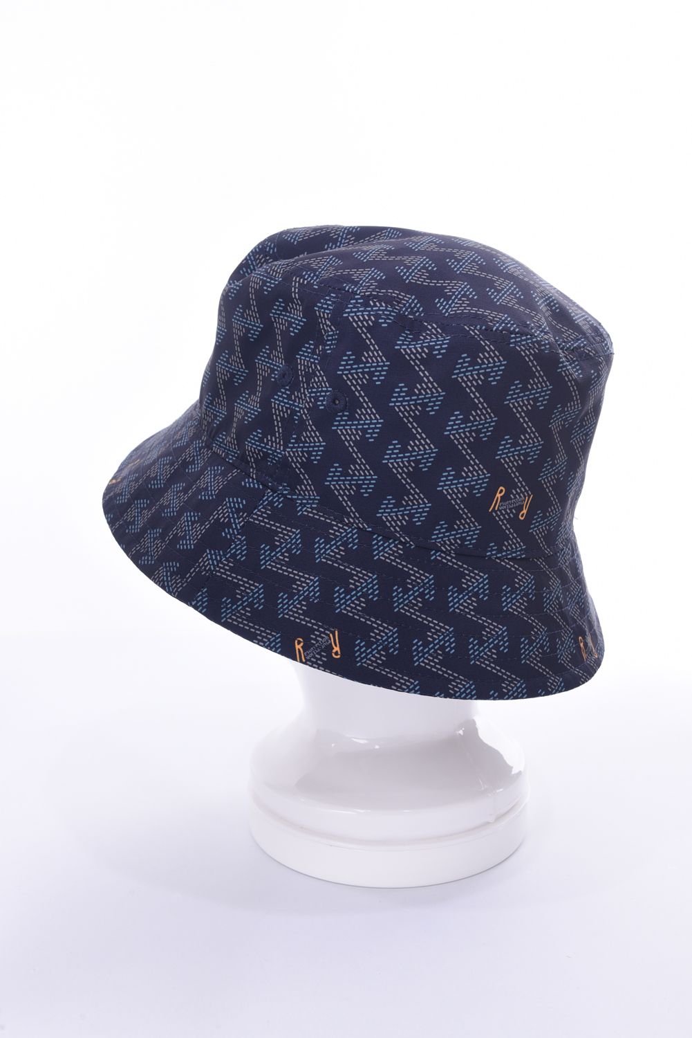 GM BUCKET HAT / ブランド オリジナルテキスタイル バケットハット ネイビー