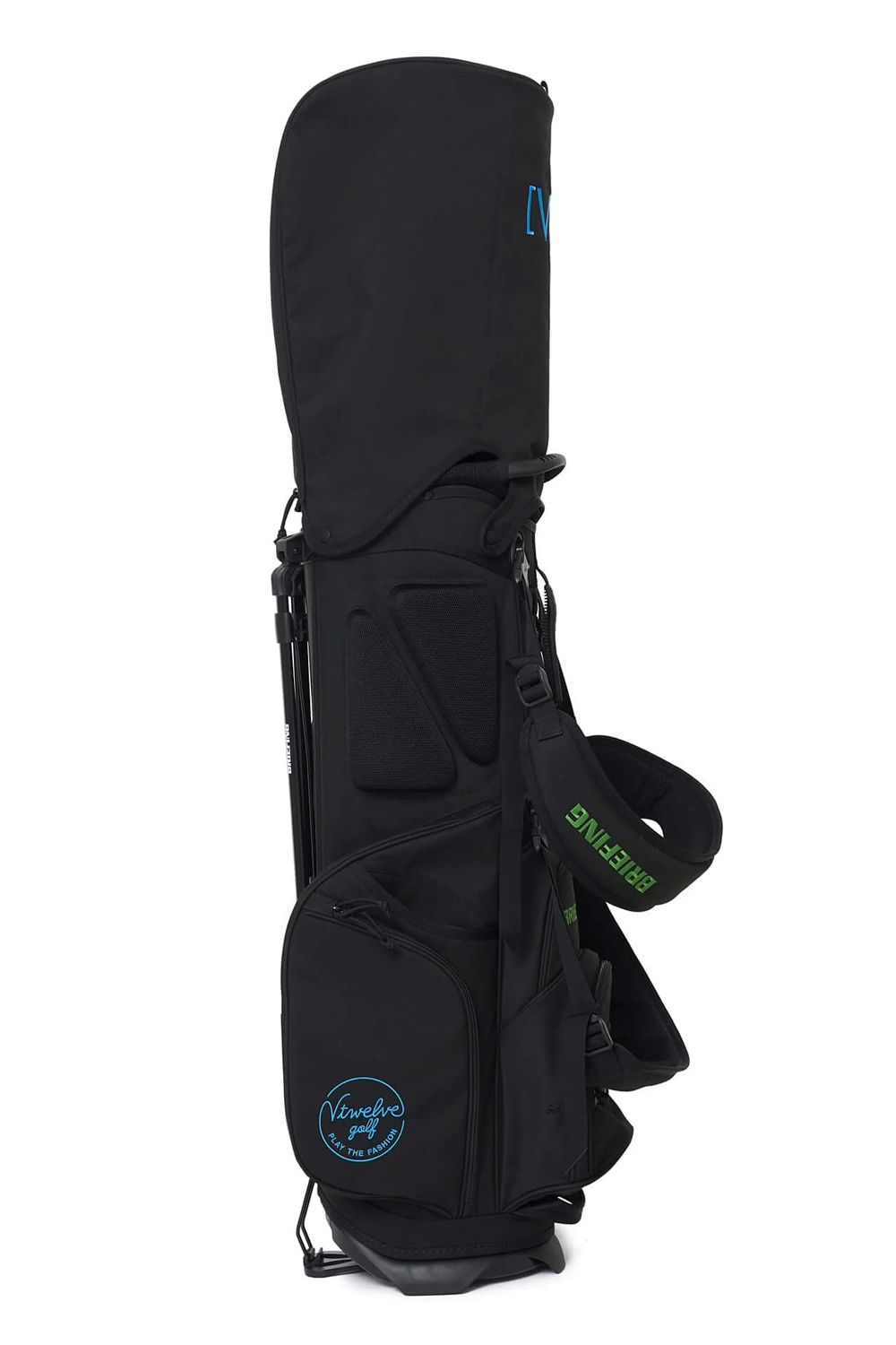 【銀行振込・代金引換不可】【返品・交換不可】 BG12 CADDY / BRIEFINGコラボ ブランドロゴ刺繍 スタンドタイプ キャディバッグ (ブラック)