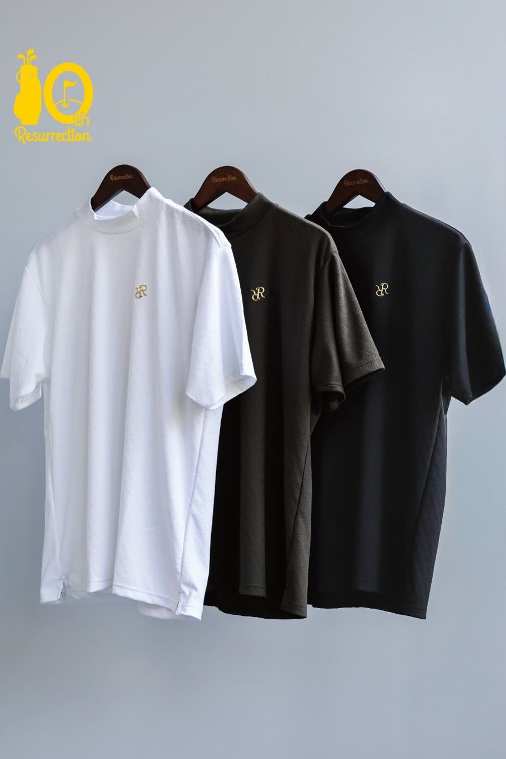 【26AW】 MENS GM JACQUARD MOCK NECK / ジャガード モックネックTシャツ (ホワイト）*