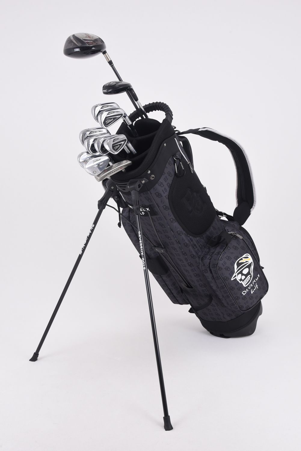 【銀行振込・代金引換不可】【返品・交換不可】 DG Monogram Caddie Bag / DGモノグラム総柄 スタンドタイプ キャディバッグ (ブラック)