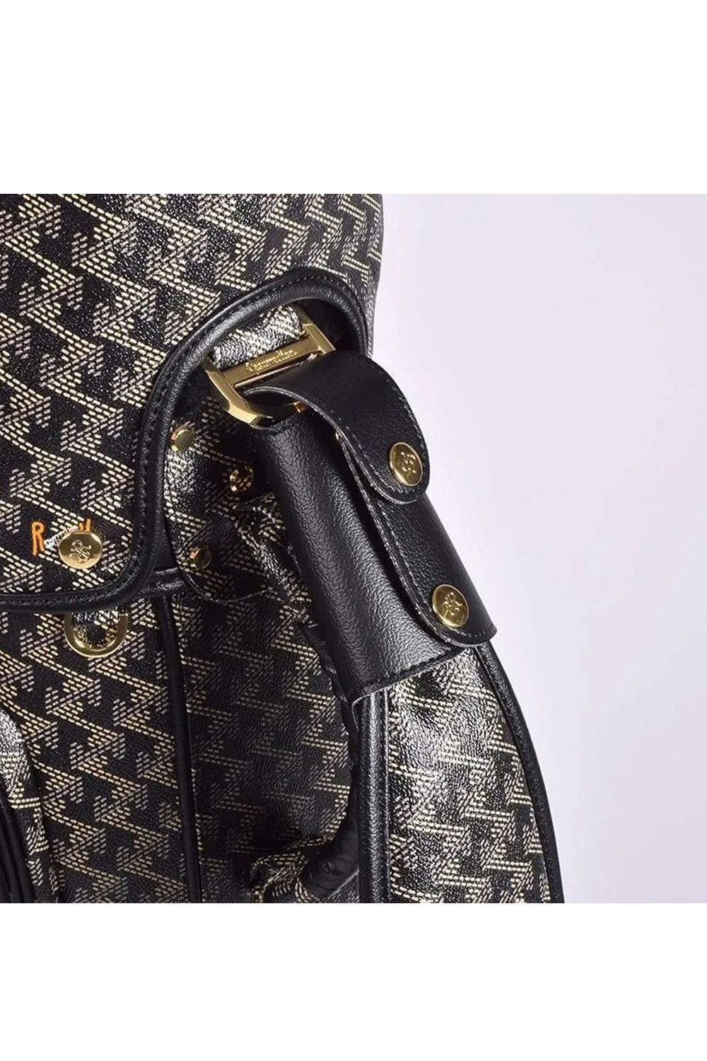 【26SS】【銀行振込・代金引換不可】【返品・交換不可】 RALLINA (ラリーナ) / ブランドオリジナルテキスタイル カートタイプ キャディバッグ （ダークブラック）*