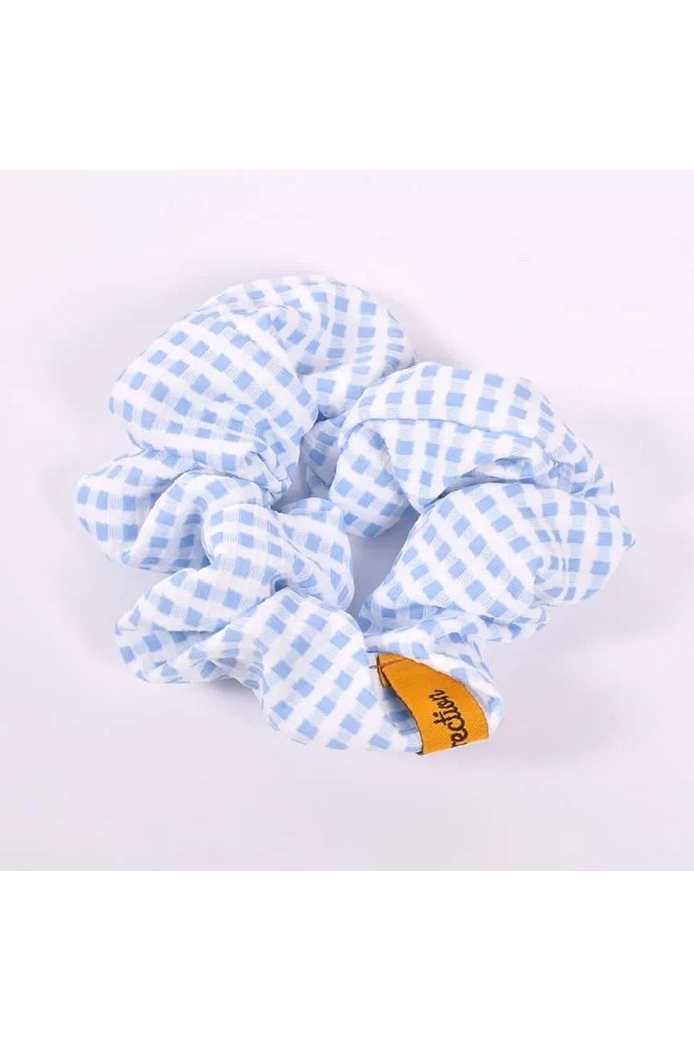 【26SS】【レディース】 WIDE BRIM SUN VISOR / ワイドブリム ギンガムチェック サンバイザー (シュシュ付き) (サックス)