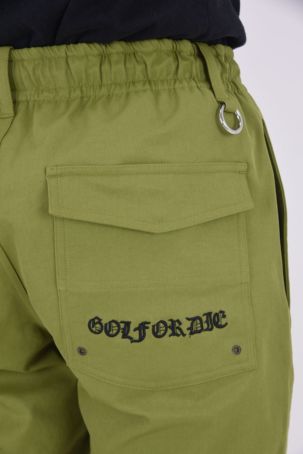 【26SS】 SOVEREIGN UTILITY TWILL SHORTS / ポリエステルツイル ブラックレターフォントロゴ ショートパンツ (グリーン)