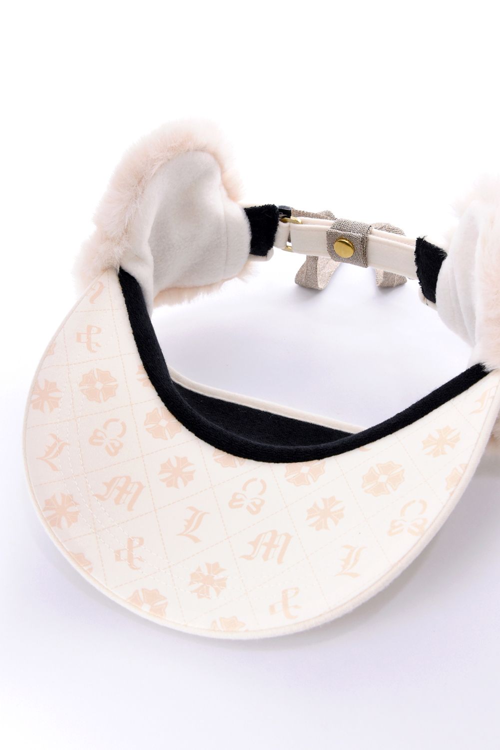 【26AW】【レディース】 FLEUR FUR RIBBON VISOR / 3Dロゴ刺繍 イヤーマフ付き 2WAYリボンサンバイザー (ホワイト)
