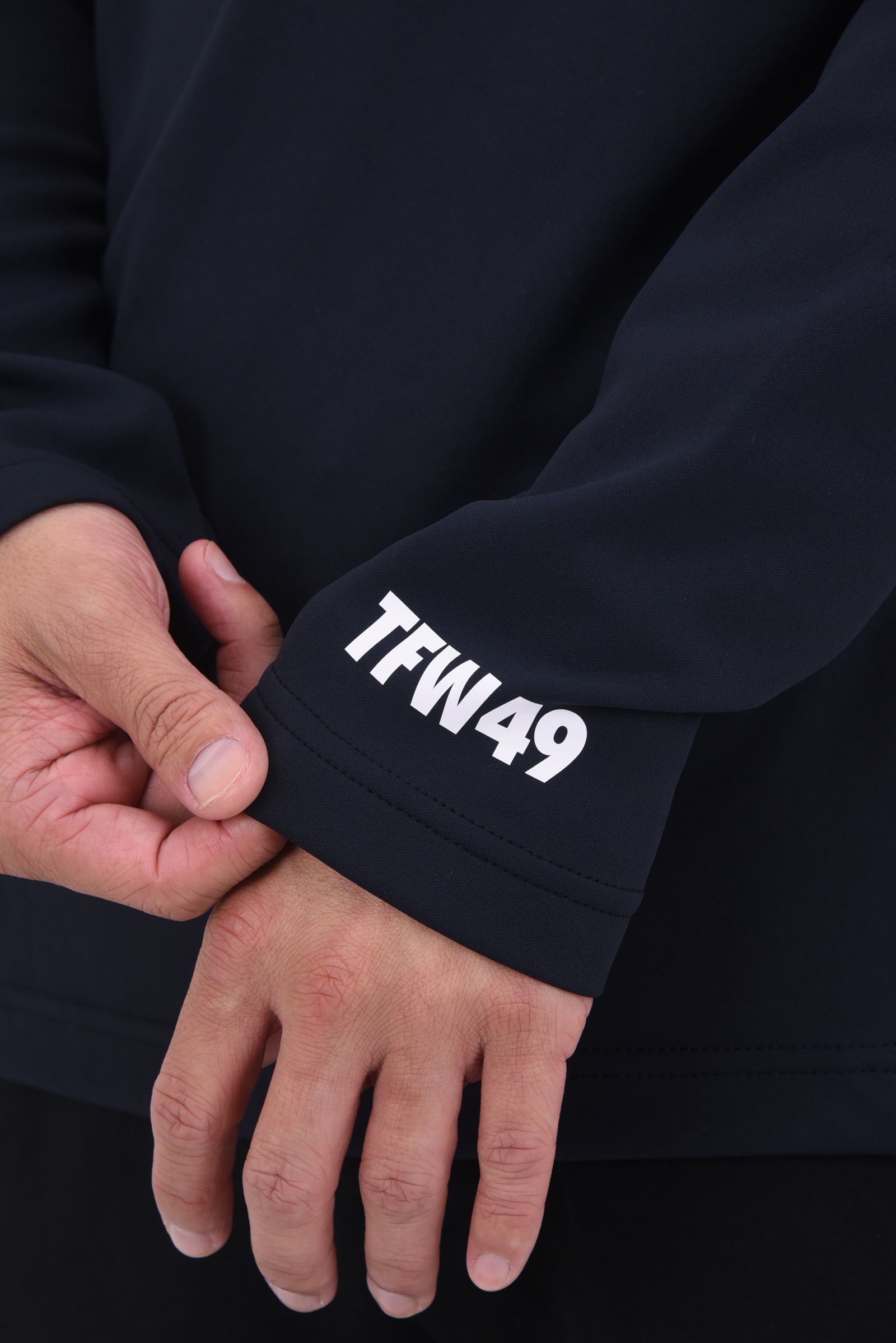 【25AW】 SIDE PANEL LONG SLEEVE MOCKNECK / サイドパネル モックネック ロングスリーブTシャツ (ブラック)