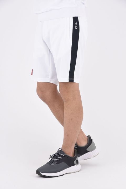 【ABSOLUTE】 CARVICO PANTELLERIA SIDE MESH SHORTS / ロゴ カルビコ ストレッチ ショートパンツ (ホワイト)