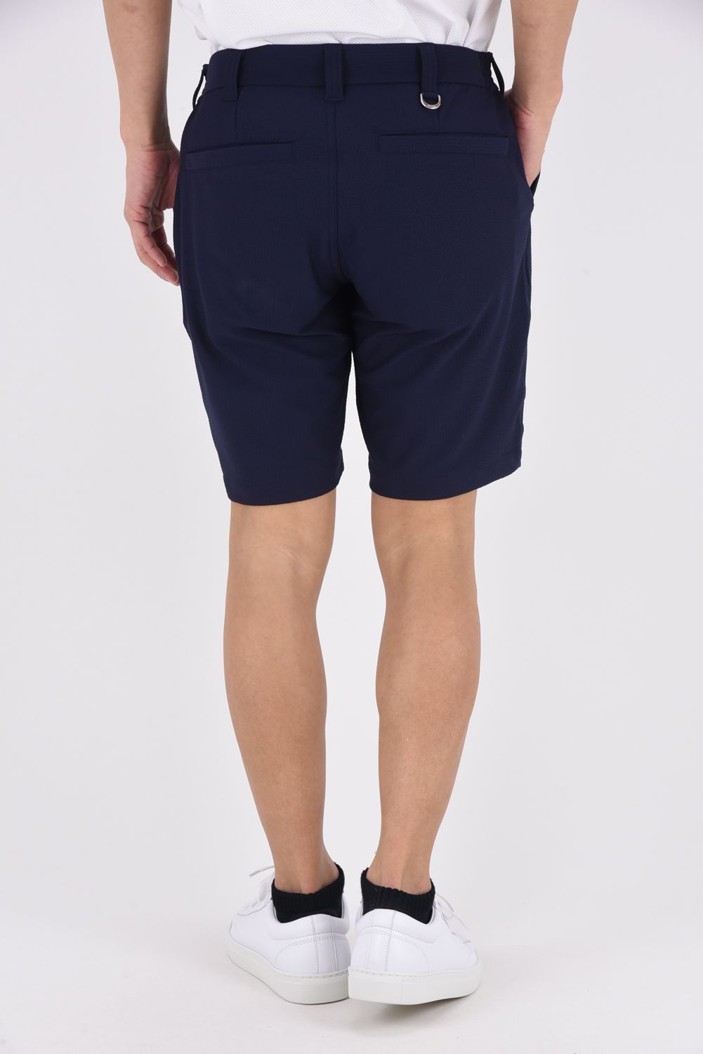 【26SS】 HIGH TENSION SUCKER SHORT PANTS / シアサッカー ウェーブロゴ ショートパンツ (ネイビー)