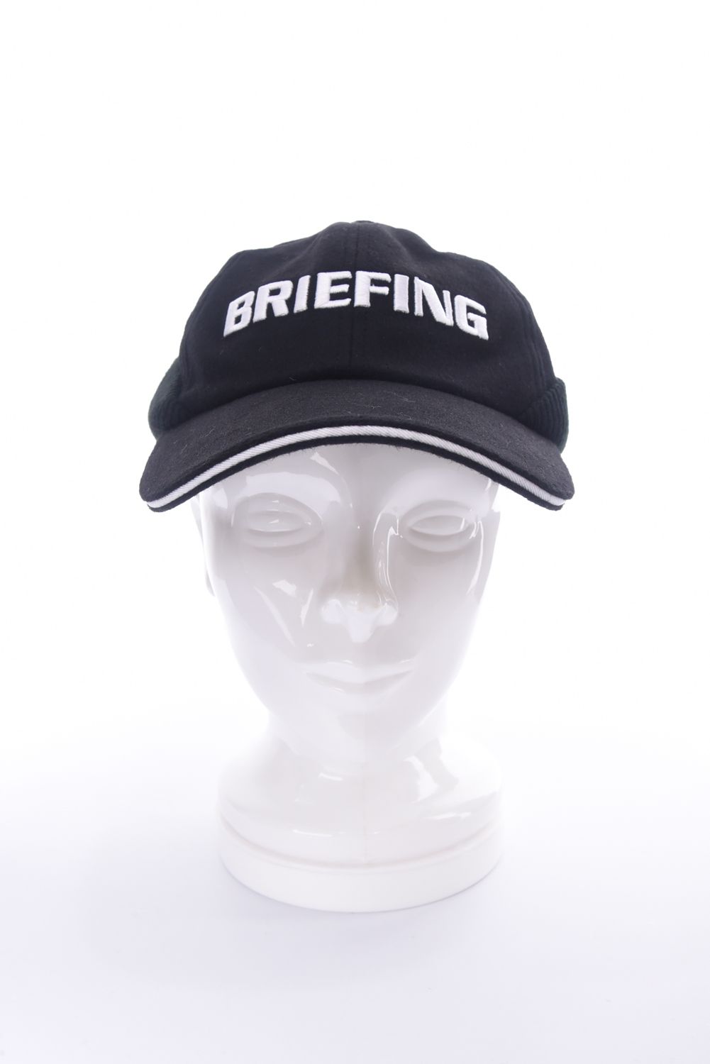 MEN'S WOOL WARM CAP / ウール混 ブランドロゴ ウォームキャップ (ブラック)