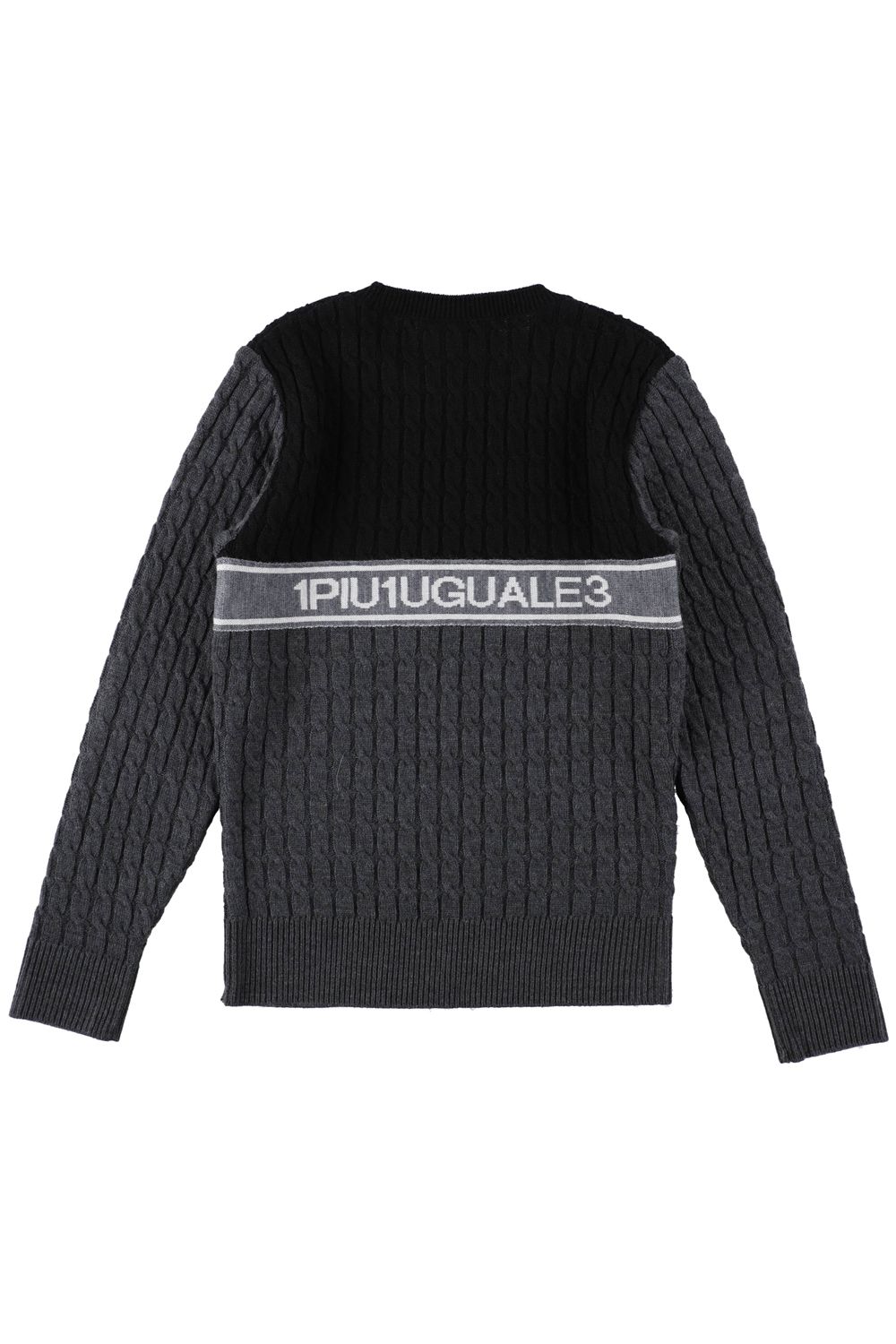CREW NECK / 113Gロゴ ケーブル編み クルーネックニット (ブラック)
