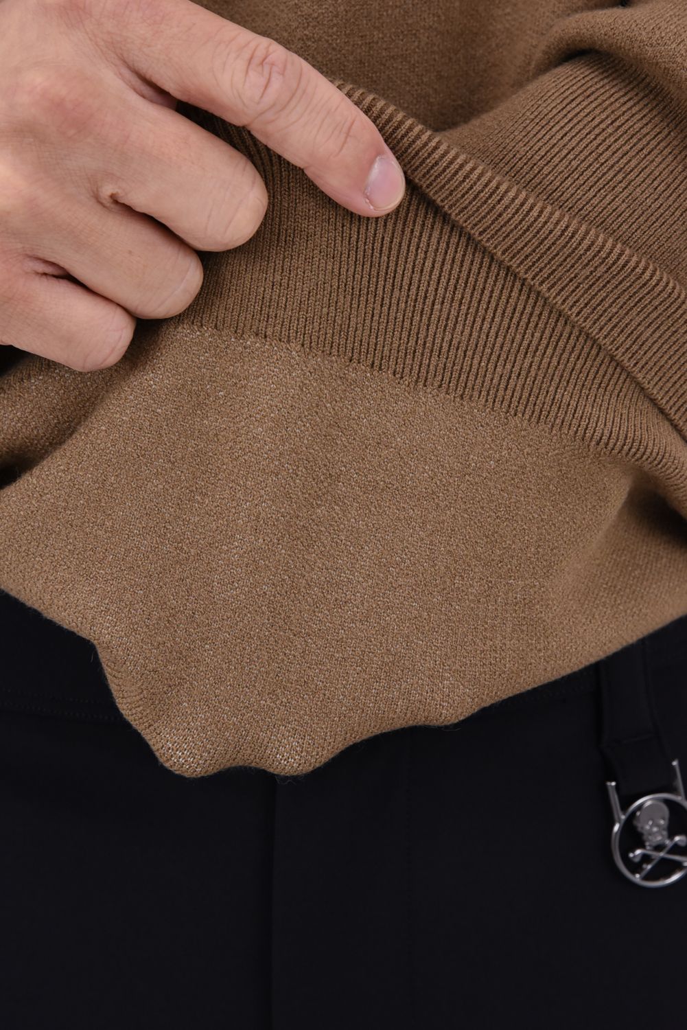 【26AW】 STITCHING LINE KNIT / ステッチングライン クルーネックニット (ブラウン)*