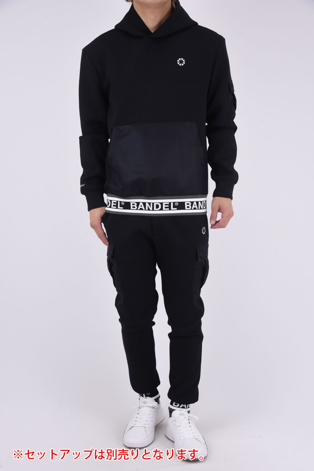 NYLON POCKET CARGO PANTS / ダンボール素材 リブ カーゴパンツ (ブラック)