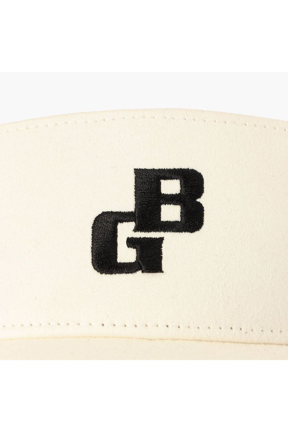 【26AW】 MEN’S SUEDE SMALL BG LOGO VISOR / スウェード素材 スモールBGロゴ サンバイザー (ホワイト)