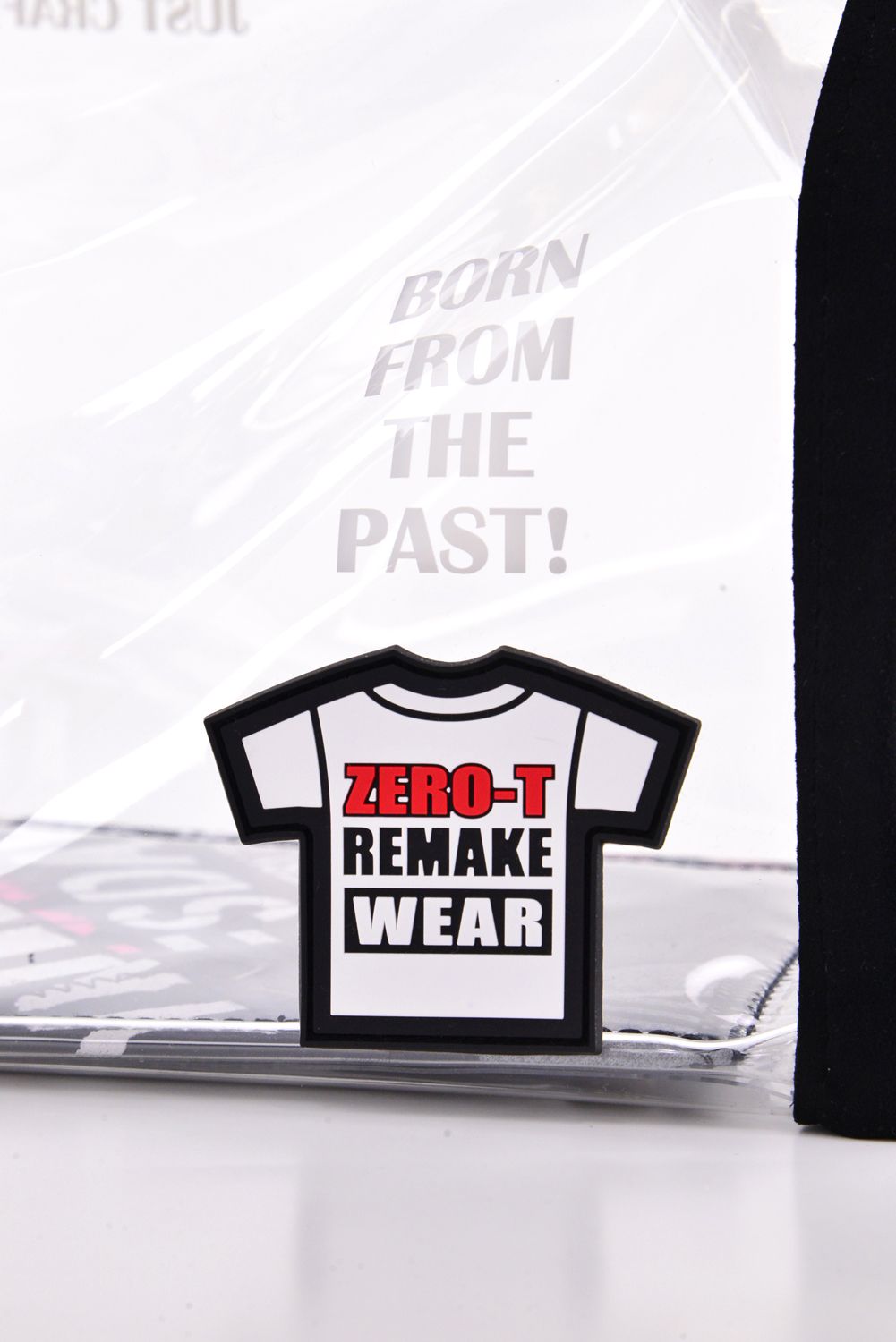 【2026 TOUMEI SERIES】 ZZ26-BIB01 / Tシャツリメイク パッチワーク バッグインバッグ (テディベアチャーム付き) (ブラック)