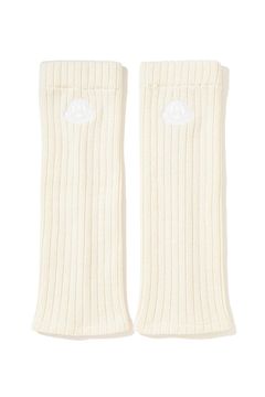 THERMOMIX KNIT LEG WARMERS / ブランドロゴ刺繍 ニットレッグウォーマー (ホワイト)