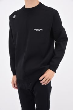 MOCKNECK TECH SWEATER / バックロゴ 軽量 モックネック セーター ブラック