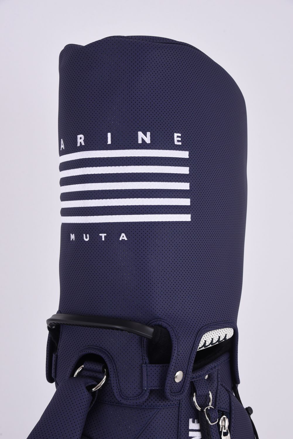 【26SS】【銀行振込・代金引換不可】【返品・交換不可】 CADDY BAG & HEAD COVER / パンチングエシカルレザー カートタイプ キャディバッグ&ヘッドカバーセット (ネイビー)