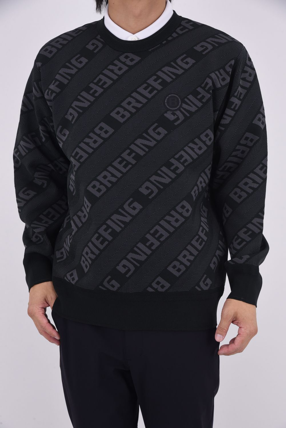 【25AW】 CE MEN'S WR BIAS LOGO CREWNECK KNIT / バイアスロゴジャカード クルーネックニット (ブラック)