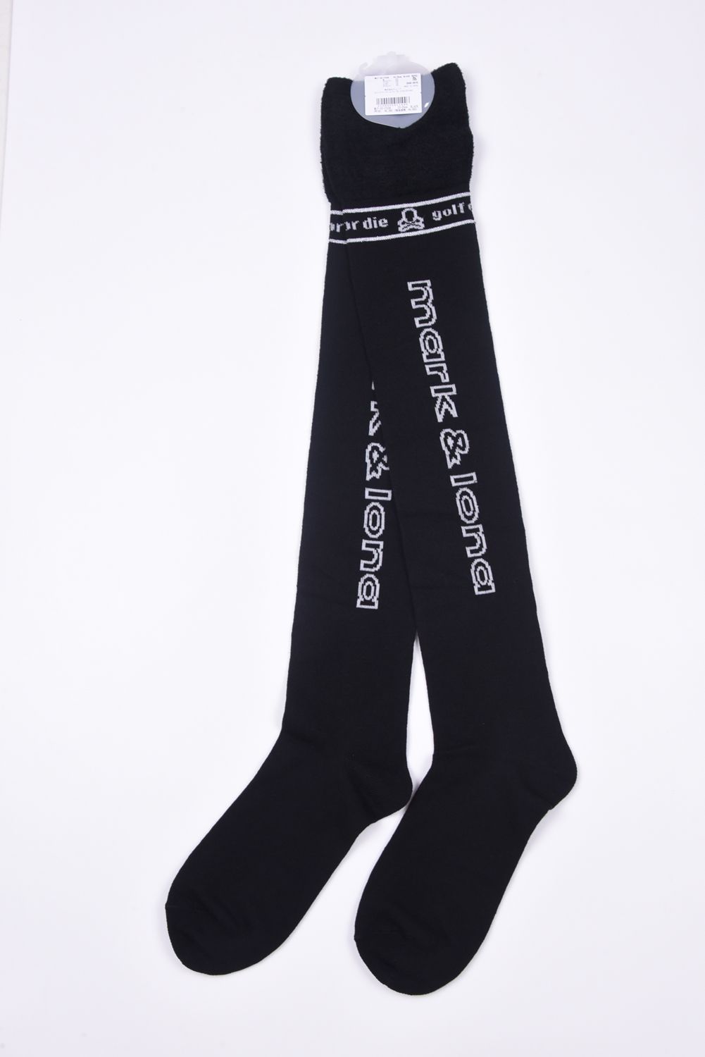 【レディース】 SOL VELOUR TOUCH OVER-KNEE SOCKS / ブランドロゴジャカード オーバーニーソックス (ブラック)