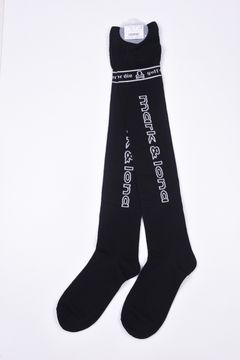 【レディース】 SOL VELOUR TOUCH OVER-KNEE SOCKS / ブランドロゴジャカード オーバーニーソックス (ブラック)