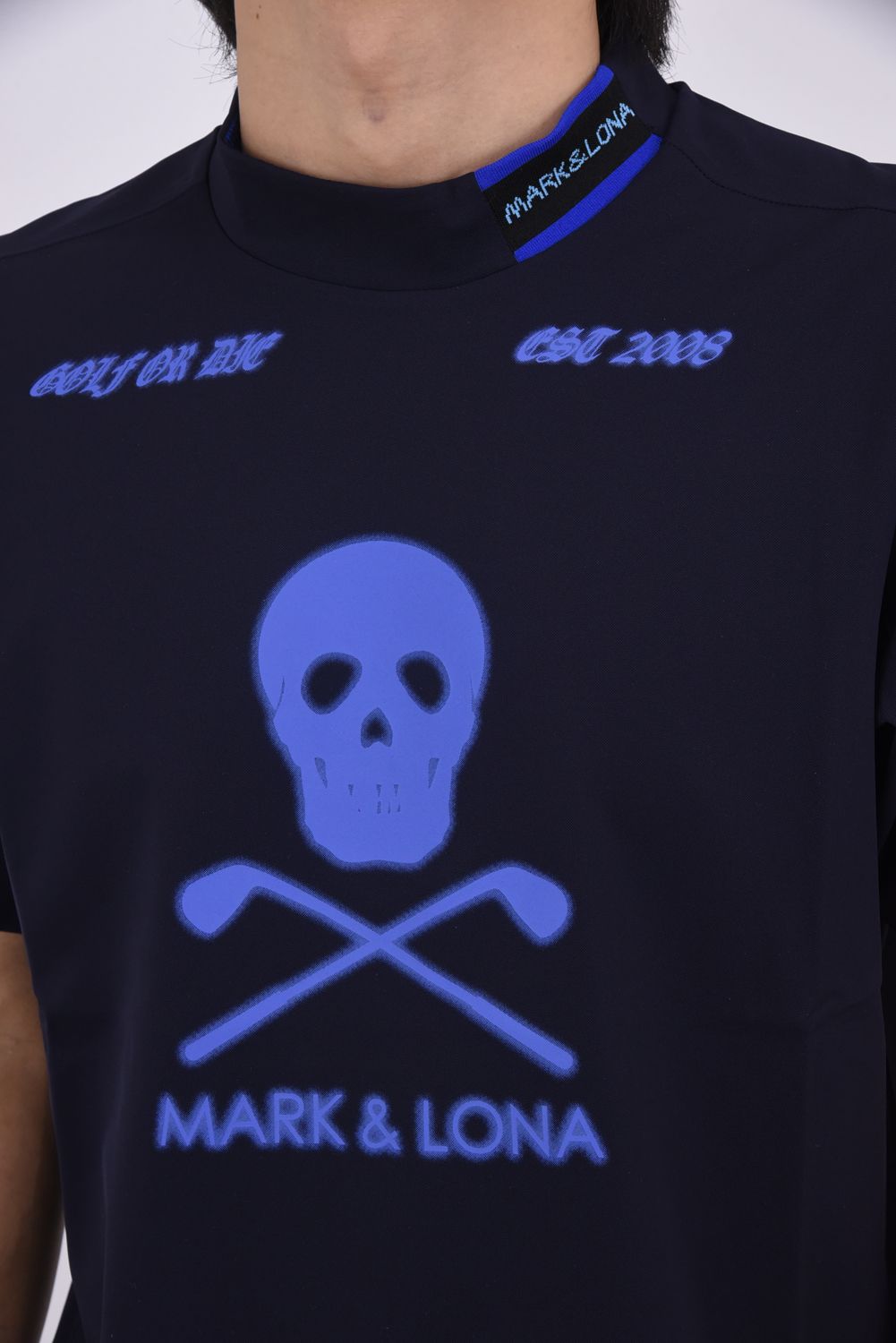 【26SS】 ICON SKULL STRETCH NYLON PIQUÉ MOCK / ナイロンカノコ アイアンスカルプリント モックネックTシャツ (ネイビー)