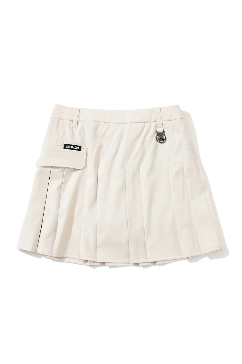【26AW】【レディース】 OBLIQUE PLEATED SKIRT / バイアスデザイン プリーツスカート (ホワイト)