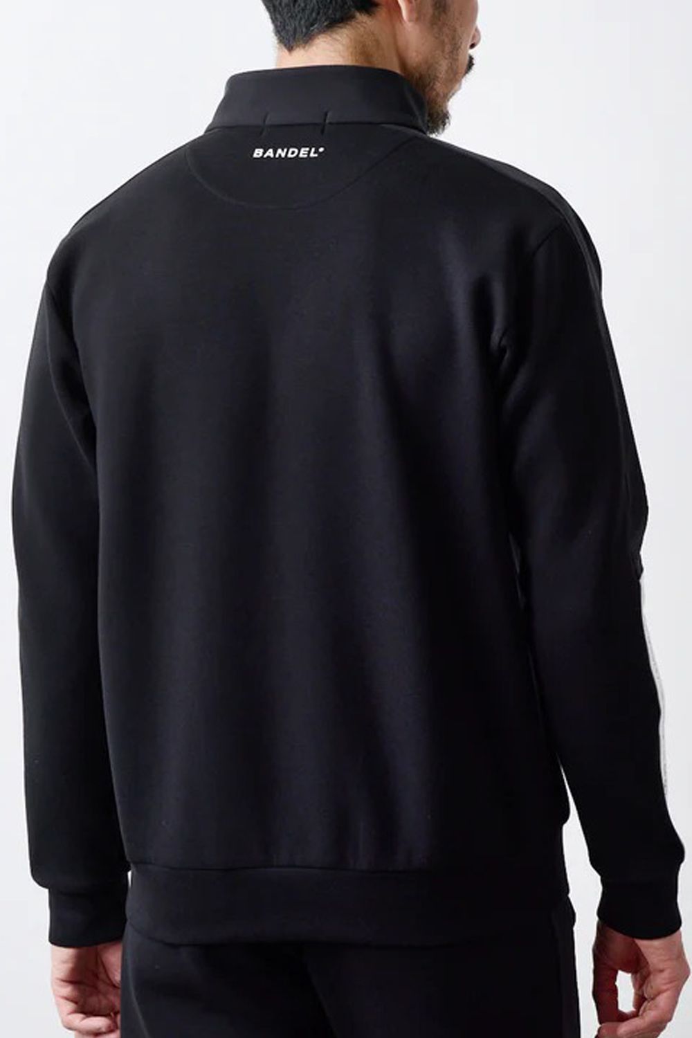 【25AW】 STAND COLLAR SWITCH ZIP BLOUSON / ボンディング素材 コンセプトノーツプリント スタンドカラーブルゾン (ブラック)