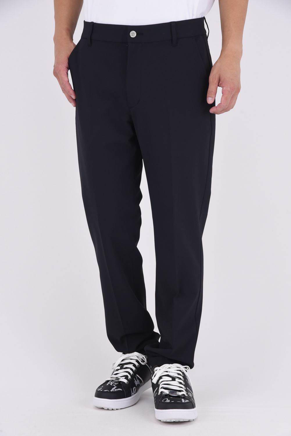 【25AW】 BASIC LONG PANTS / ベーシック センタープリーツ ロングパンツ (ブラック)*