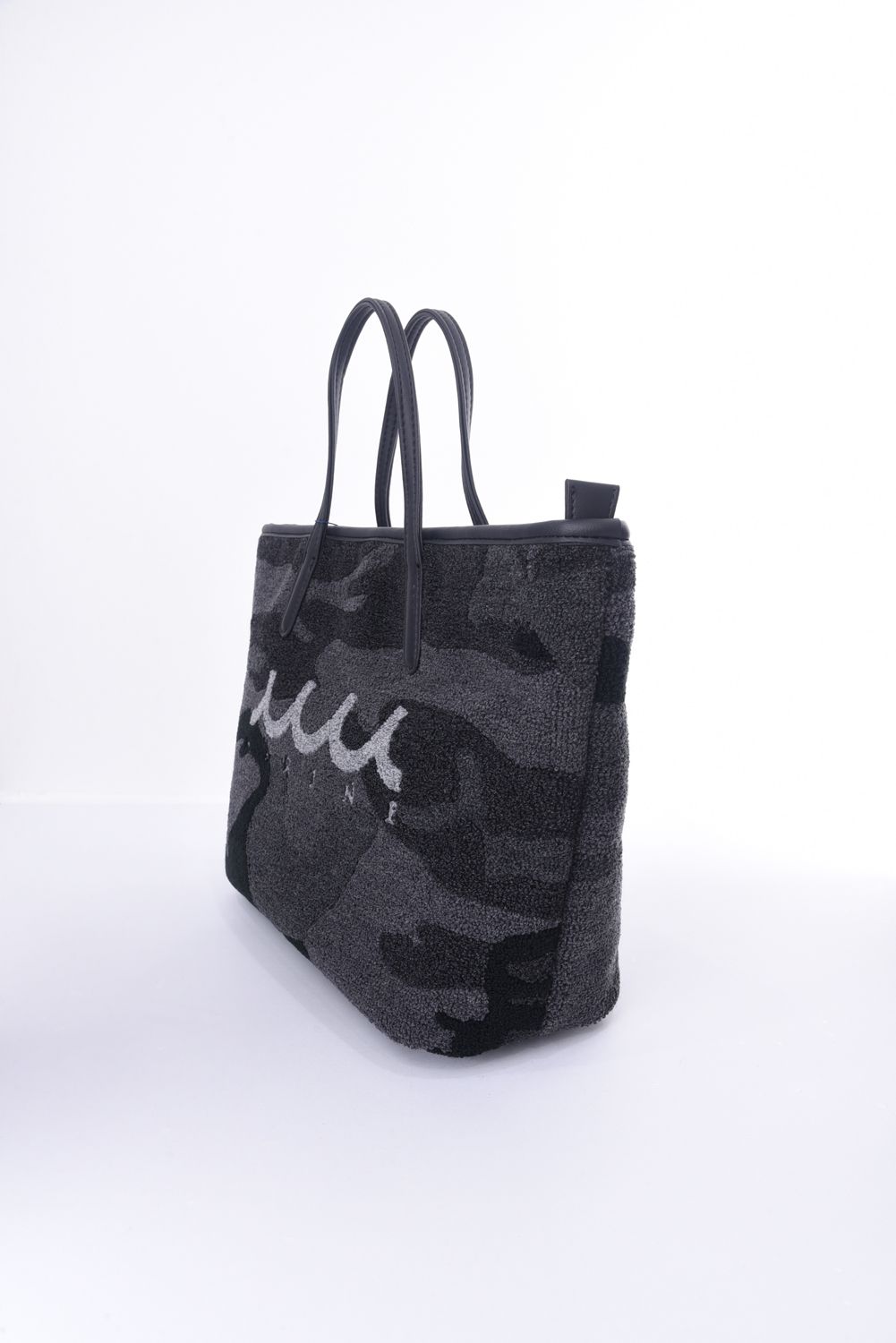 PILE TOTE BAG / パイル生地 トートバッグ (カモフラージュブラック)