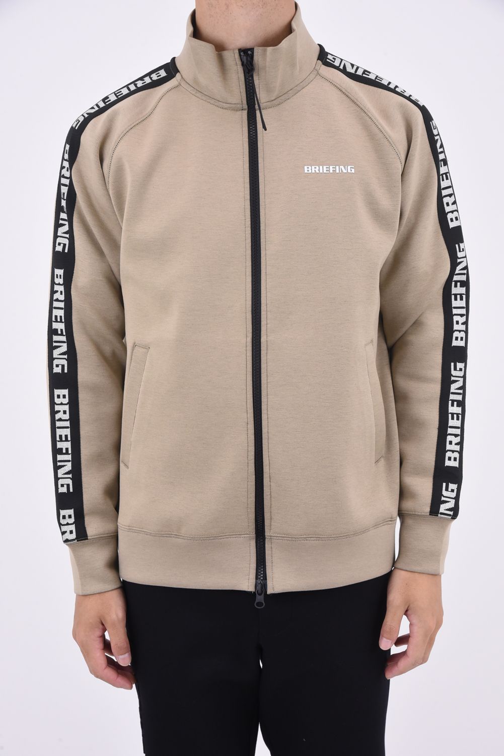 【秋冬仕様】 MENS WARM SIDE LOGO LINE BLOUSON / ラグランスリーブ ダンボールニット ロゴテープ ウォーム ブルゾン ベージュ