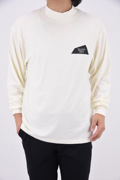 Honu Mockneck L/S (EXCELLENCE) / バックロゴ プリント ロングスリーブ モックネックシャツ (ホワイト)