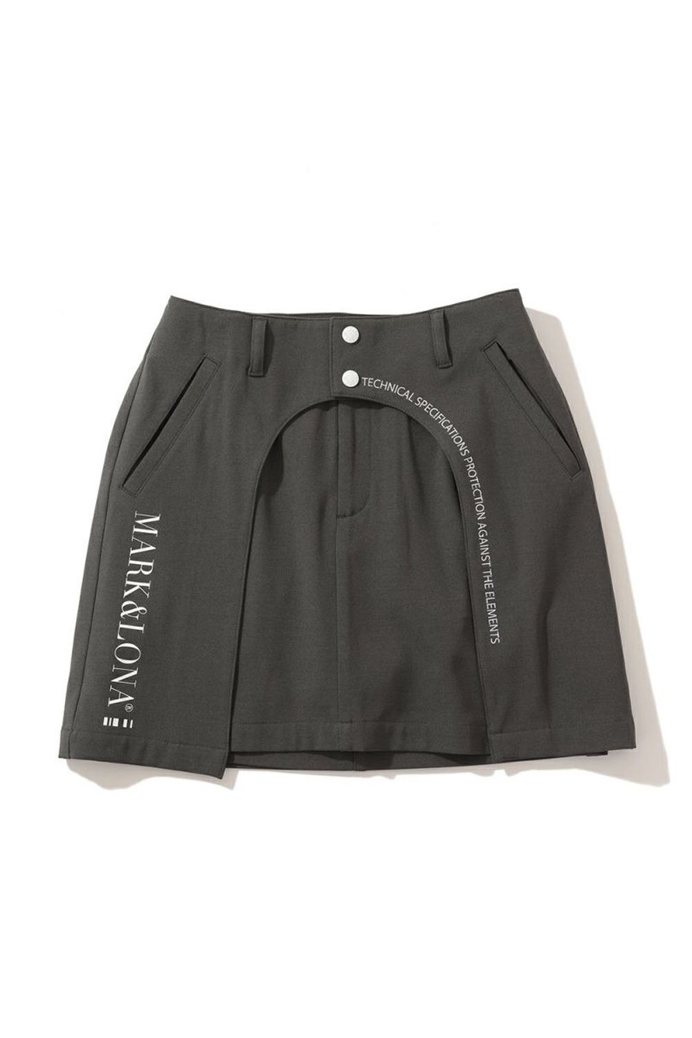 【レディース】 2WAY LAYERED SKIRT / レイヤード スカート (チャコール)