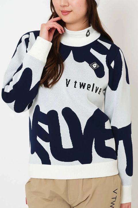 【25AW】【レディース】 GRAFT KNIT / グラフィティロゴ クルーネックニット （ホワイト)