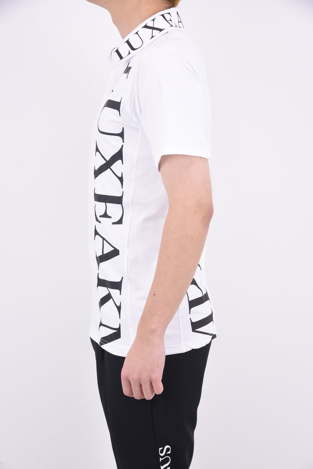 VERTICAL LOGO POLO SHIRTS / バーチカルロゴ 半袖ポロシャツ (ホワイト)