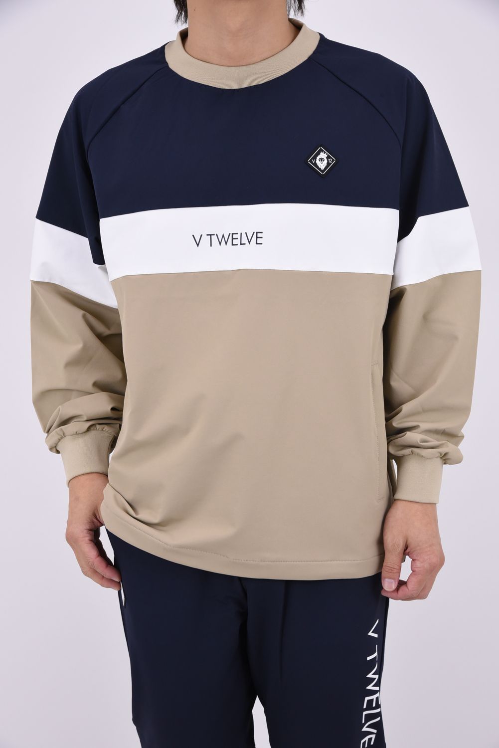 【26AW】 WB SWITCH JKT / ツートーン ブランドロゴ ナイロンジャケット (ネイビー)
