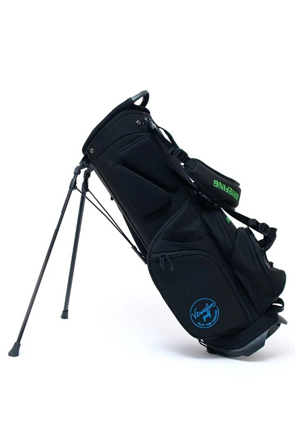 【銀行振込・代金引換不可】【返品・交換不可】 BG12 CADDY / BRIEFINGコラボ ブランドロゴ刺繍 スタンドタイプ キャディバッグ (ブラック)