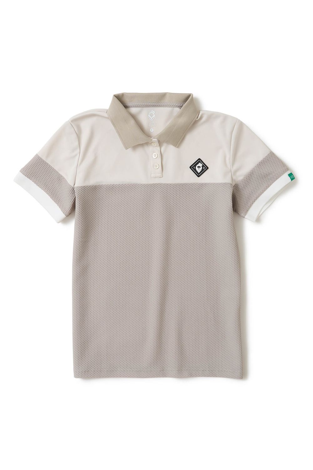 【26SS】【レディース】 AIRY AWA POLO / ワッフル生地 異素材切り替え ポロシャツ (ベージュ)
