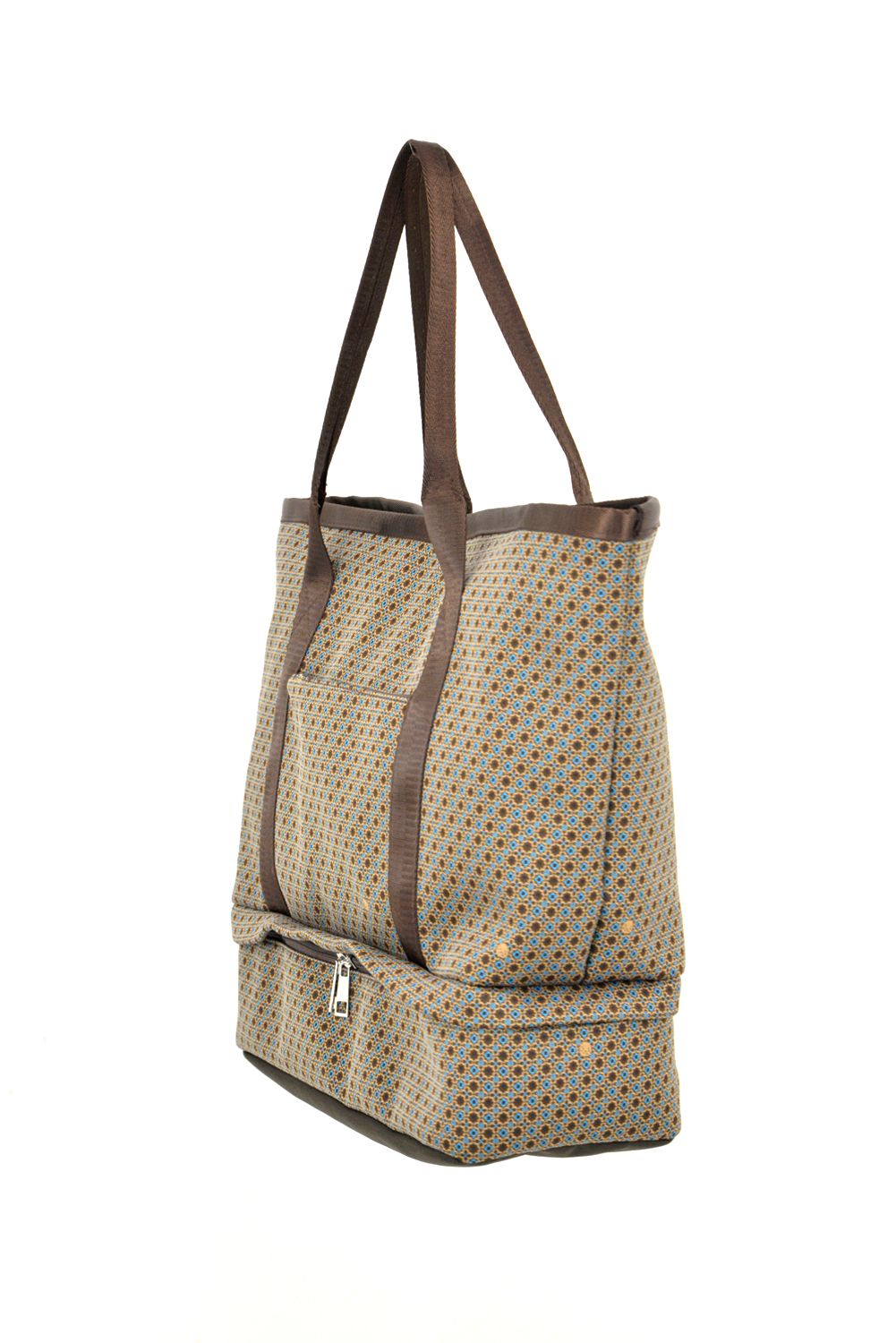 【26SS】 JACQUARD TOTE BAG / ジャカード総柄 ビッグサイズ トートバッグ (ブラウン)