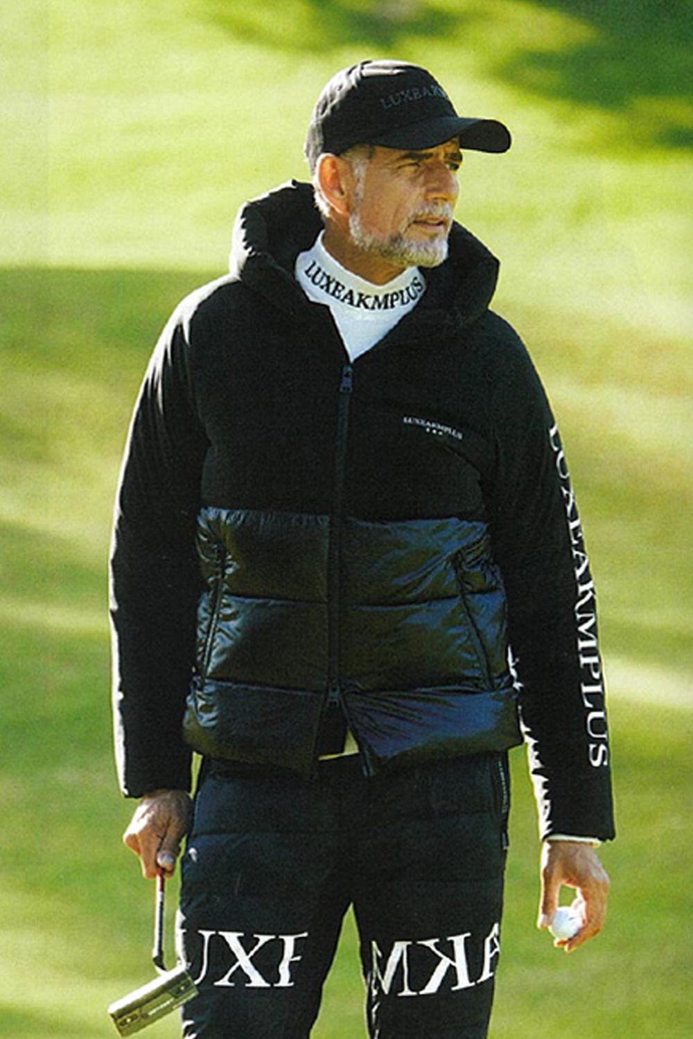 BICOLOR HOODY / バックロゴ バイカラー パデッドジャケット (ブラック) 『LEON1月号P193掲載商品』