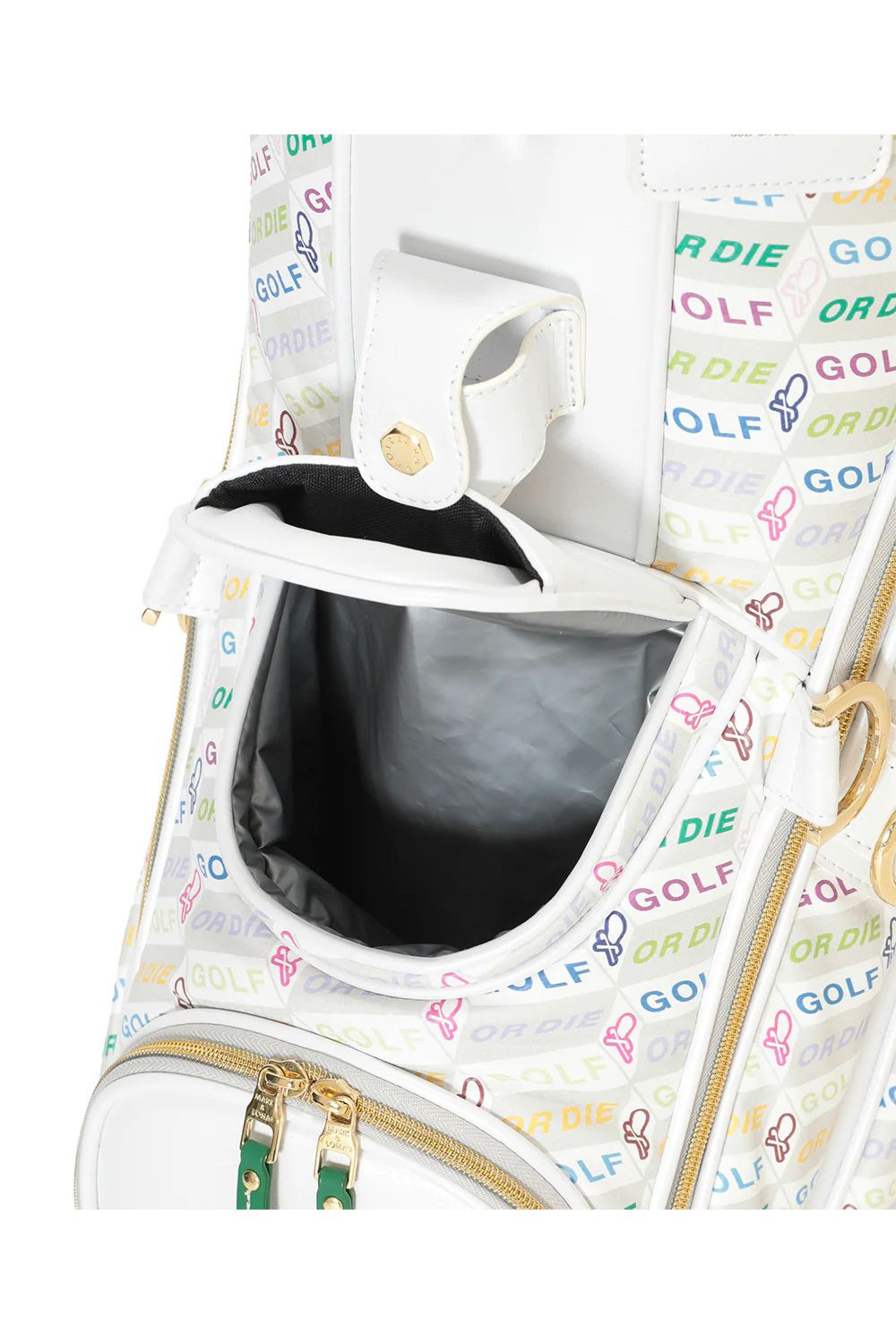 【銀行振込・代金引換不可】【返品・交換不可】 DÉPÊCHE STAND CADDY / ジオメトリックパターン シンセティックレザー スタンドタイプ キャディバッグ (ホワイト)