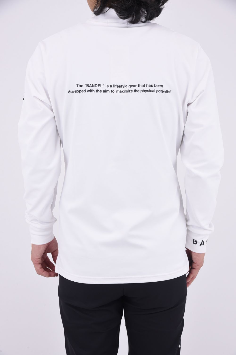 BASIC LOGO L/S MOCK NECK SHIRTS / ブランドロゴ ロングスリーブ モックネックシャツ (ホワイト)