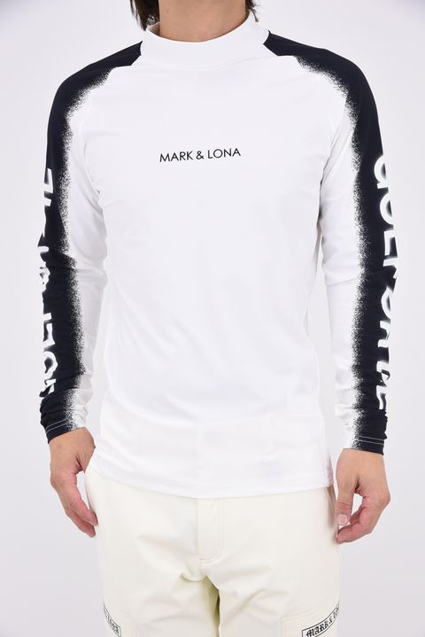 【26AW】 VANGUARD PANEL MOCK NECK / モノトーン サイドロゴ UVカット モックネックTシャツ (ホワイト)
