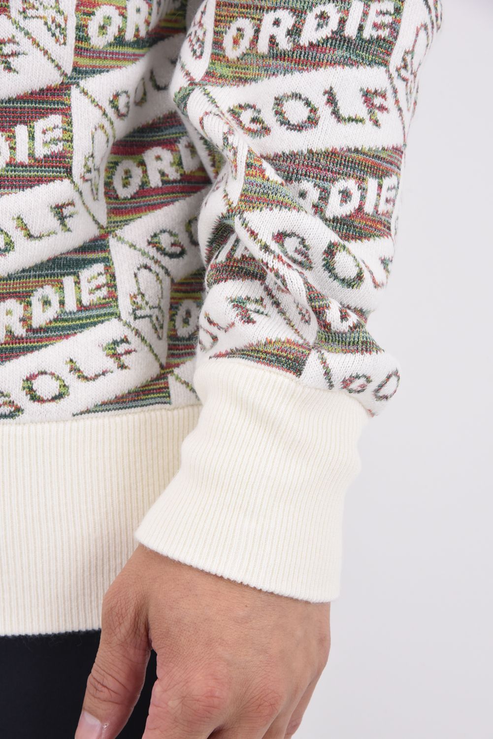 【2025AW 木村拓哉さん着用 VOL.5】 DÉPÊCHE GEOMETRY JACQUARD KNIT / ジオメトリックパターン プルオーバーニット (オフホワイト)